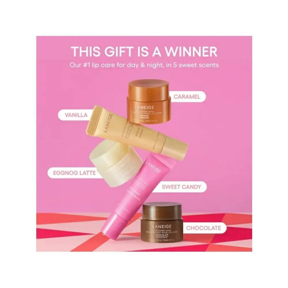 Laneige Midnight Minis Holiday Gift Set 5pc Lip Sleeping Masks & Lip Glowy Balms